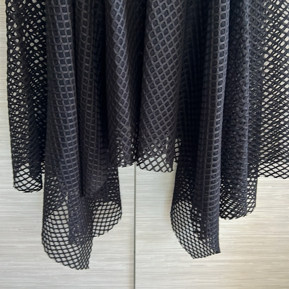 Patrizia Luca Black Eyelet Mesh Netted Midi Asymm… - image 3